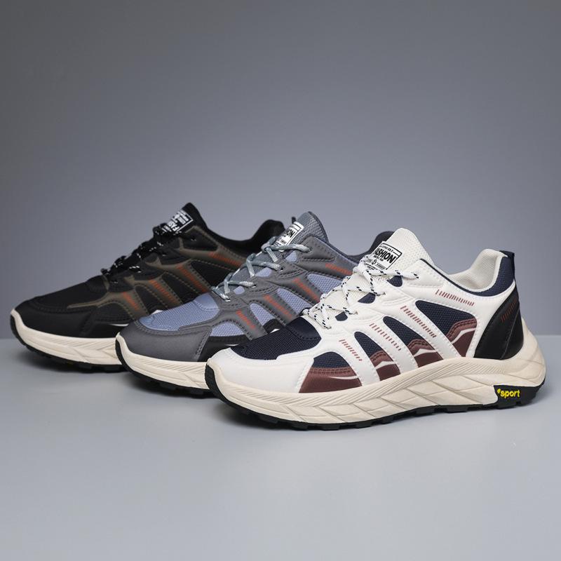 New men's shoes retro casual shoes spring casual heightening dad shoes mesh breathable sneakers