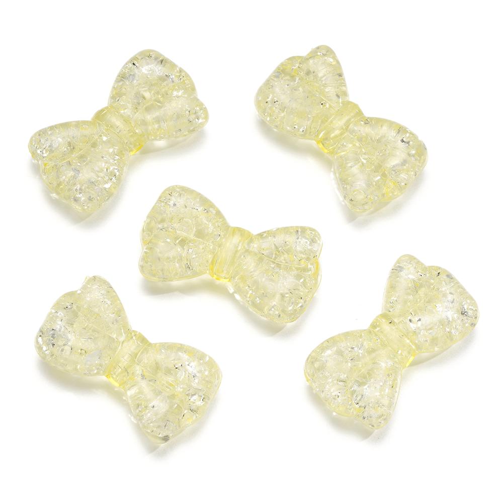 10pcs/lot 16mm Cracked Bowknot Acrylic Beads Transperant Loose Spacer Beads For Bracelet Charm DIY Jewelry Making  Findings