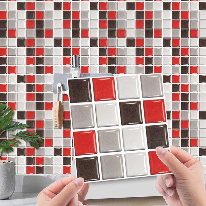 10 pezzi Adesivi per piastrelle in gel per cucina e bagno Adesivi per mosaico autoadesivi Carta da parati in mattoni di vetro creativi