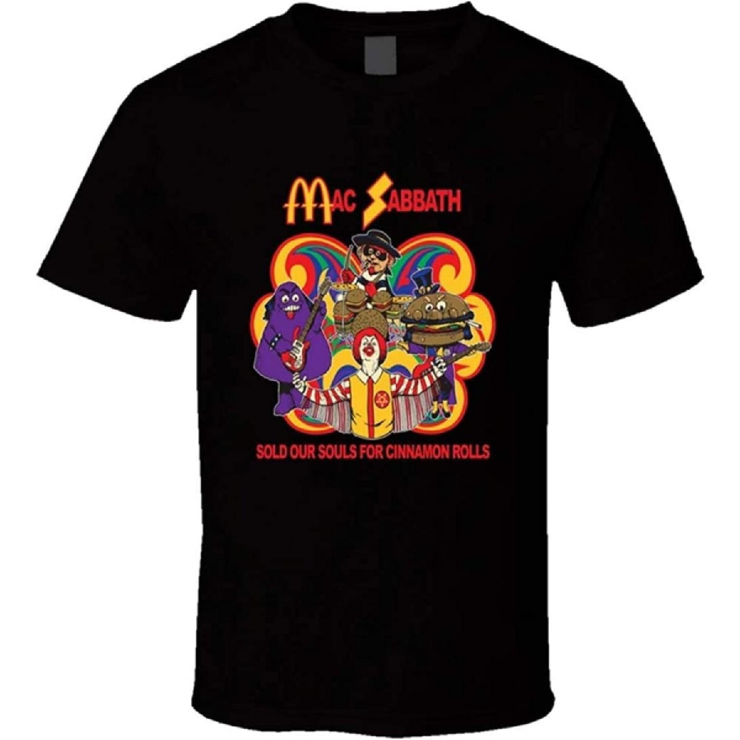 Food Team Mac Sabbath Funny Cool T Shirt Black XXXXXL разноцветный