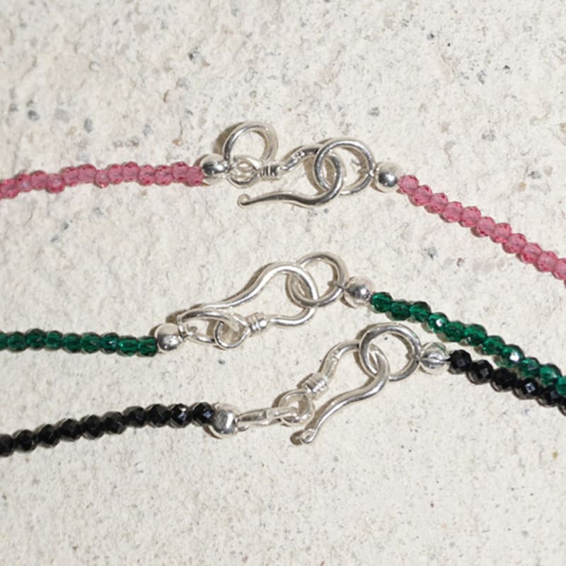 OURPIERRE [SILVER 925] GLITTER NECKLACE PINK