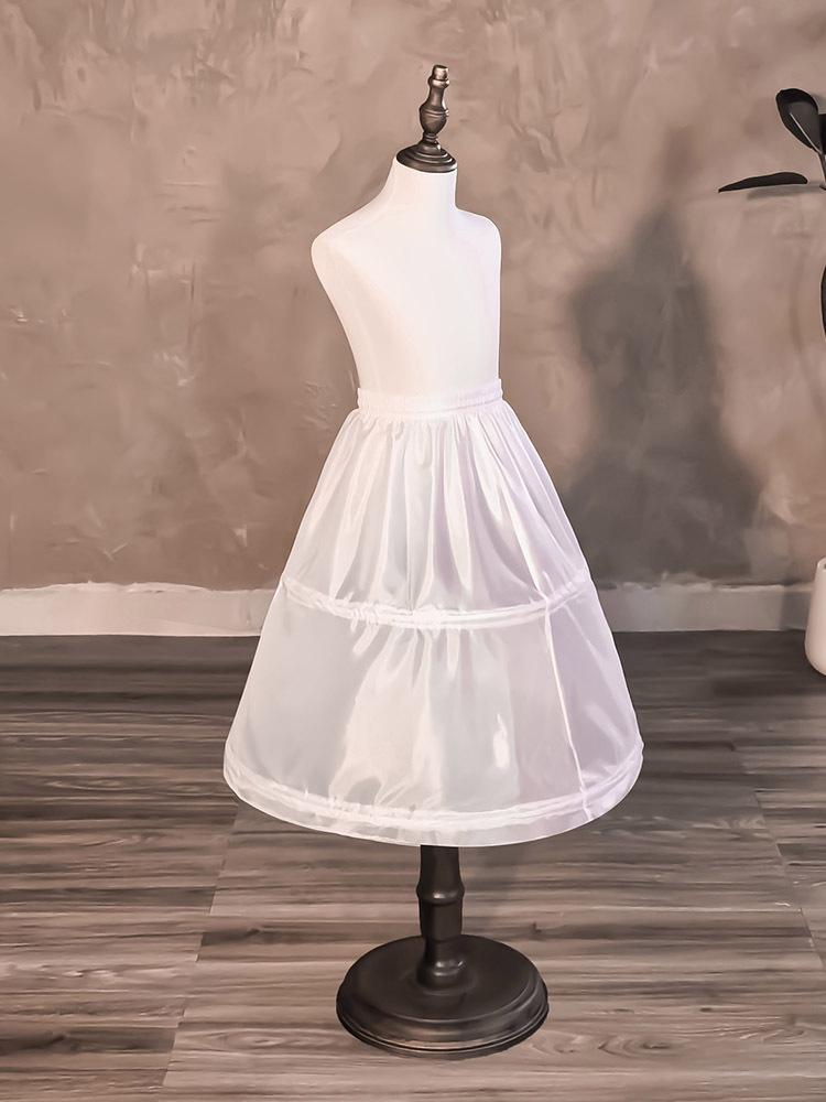 50cm Reifrock Kinder Fischbein Stütze Mittellang Mädchen Prinzessin A-Linie Unterrock mit Elastischem Bund