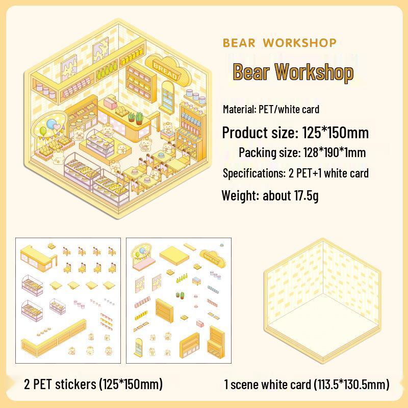 Yuezhen Dreamland 3D Cartoon Landscape Stickers for Kids