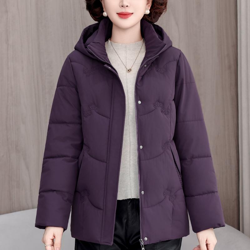 Mărimi Mari XL-5XL Jachete de Iarnă pentru Femei de Vârstă Mijlocie cu Glugă Elegante Largi Groase Călduroase Parka Scurtă Paltoane Femeiești