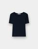 Giordano Ribbed U-Neck Short Sleeve Knit Sweater (14Gg) 356530 [2Color]