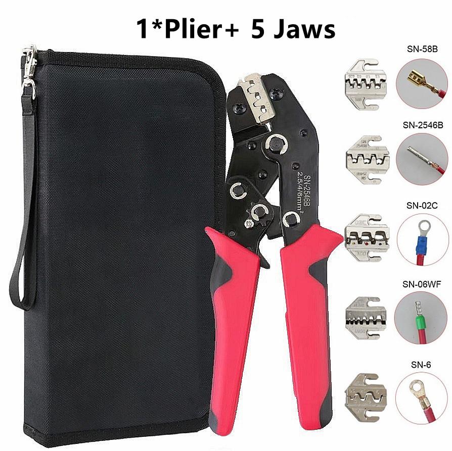 Crimping Tools SNX Interchangeable Jaw Terminals Ratcheting Pliers Sets For XH2.54/DuPont2.54/2.8/4.8/6.3/ Non-Insulated/Ferrule Clamp