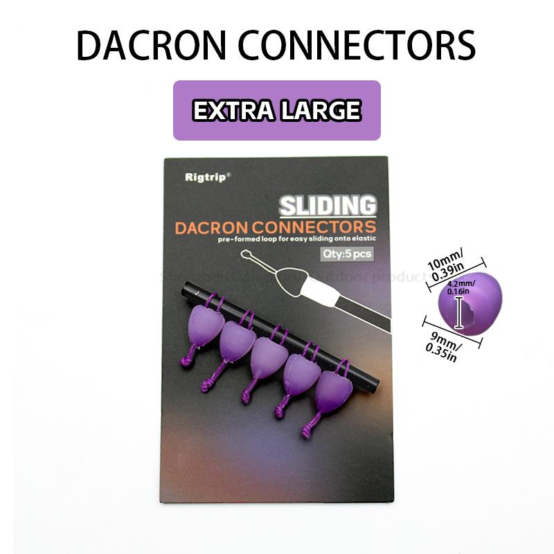 5pcs/Set Carp Fishing Sliding Dacron Connectors Pre-Formed Loop For Easy Sliding Onto Elastic And Pole Rig Line For Fishing Tackle