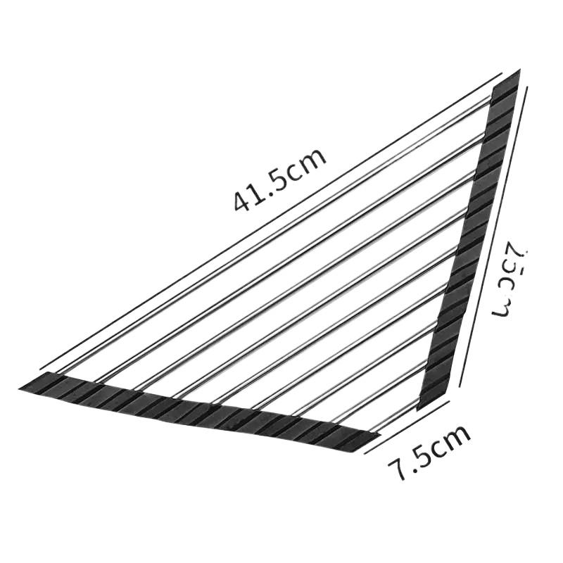 Dish Drying Rack Kitchen Sink Organizer Corner OverThe Sink Sponge Rag Holder Foldable Stainless Steel Drainer Roll Up Triangle