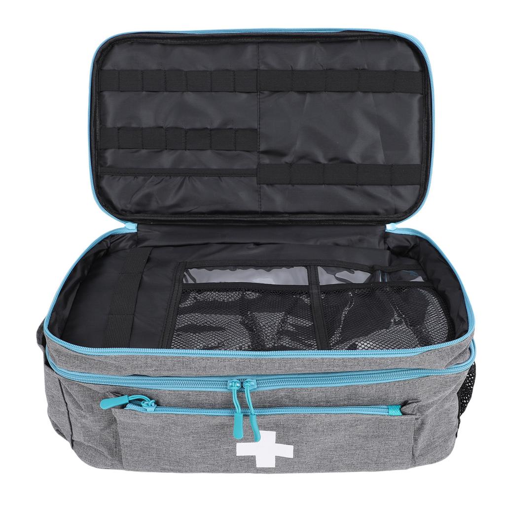 First Responder Bag Medication Carrying Case Emergency Supplies Storage Bag for Car Home Office Outdoor Grey 18x23x40cm