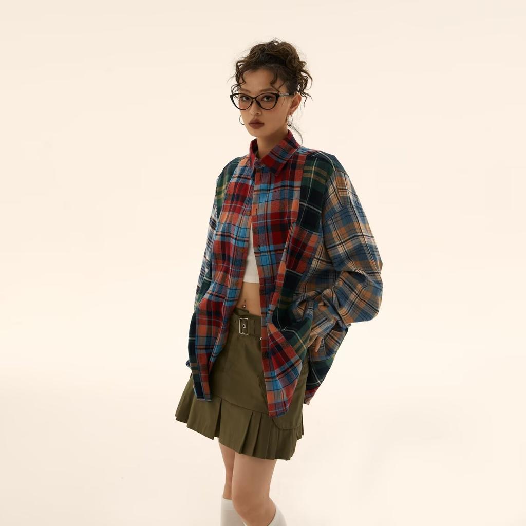 2024 Letter Long Sleeve Shirt Japanese Hong Kong Style Ins Loose Shirt Boys Summer Trendy Versatile Casual Coat