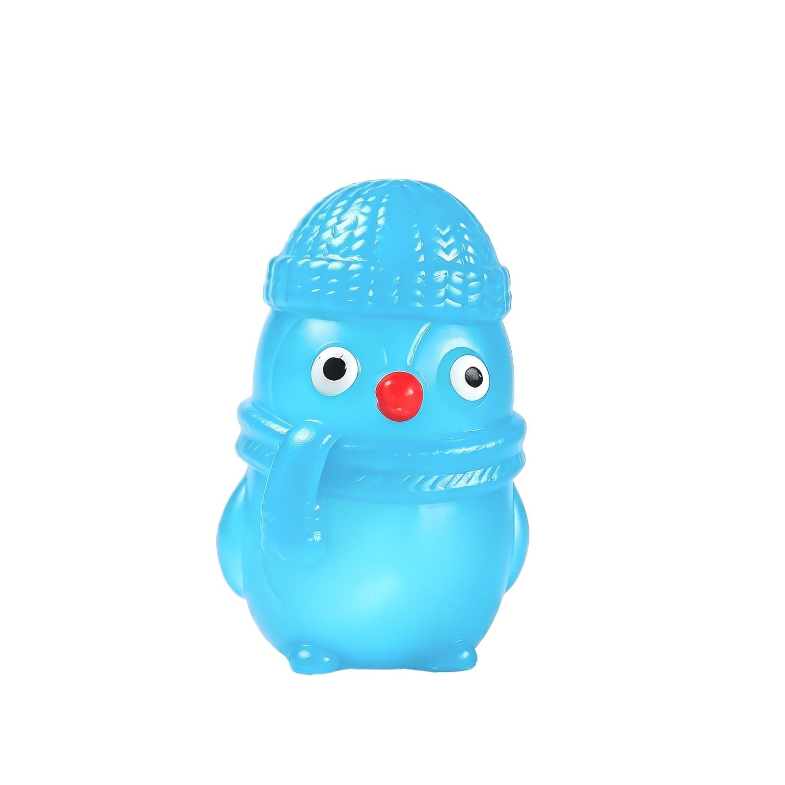 

Squishy Penguin Toy Soft Squeeze Stress Relief Squish Toy with Knit Hat and Scarf Design for Sensory Play and Anxiety Relief One Size синий