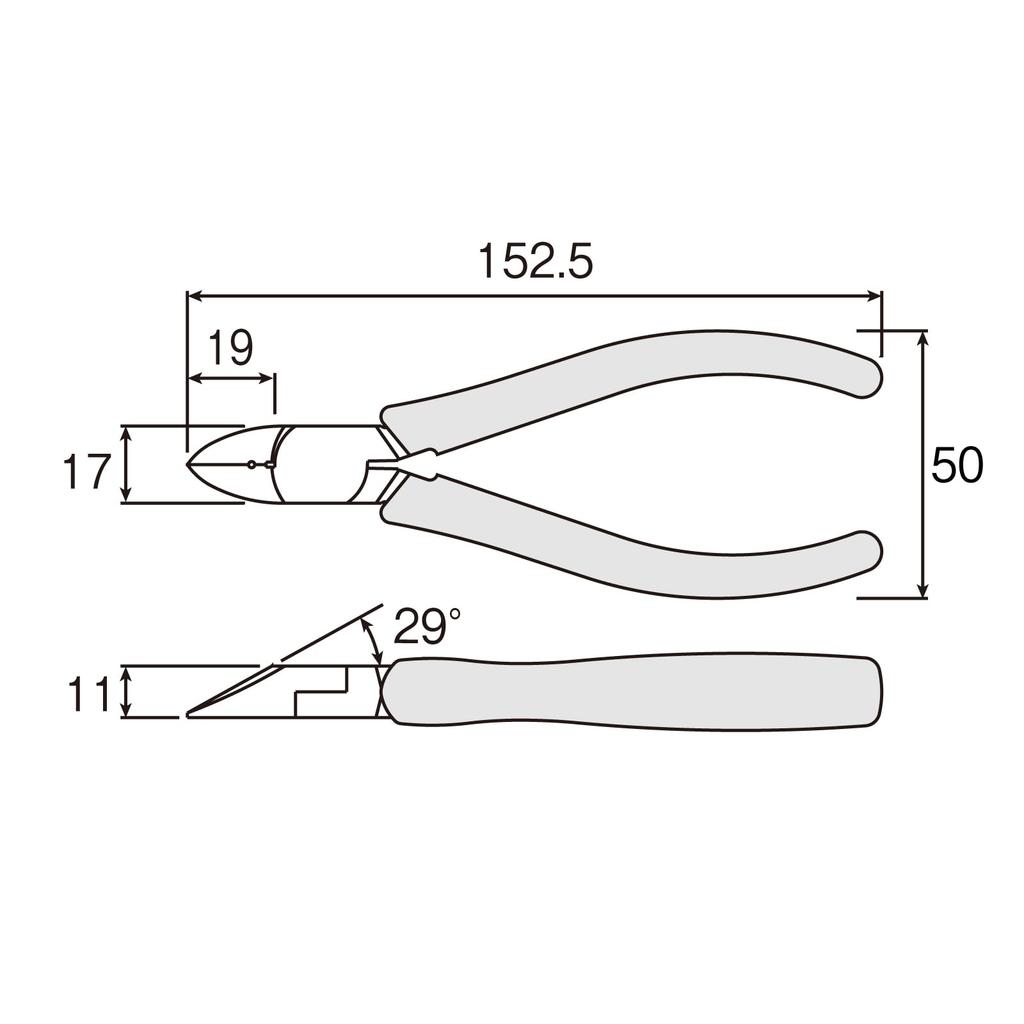 HOZAN Abisolierzange mit Abisolierlöchern für dicken Draht, einfach zu bedienen und Schneiddurchmesser Kupferdraht N-9-150 Draht, Langlebig, Kapazität 3,2 mm