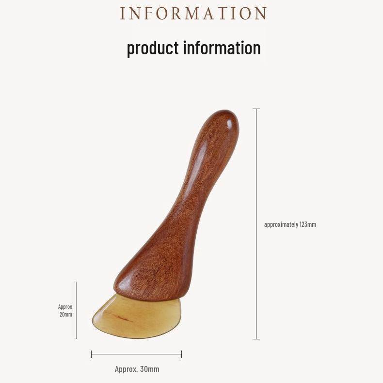 Golden Sandalwood Massage Comb 4-in-1: Meridian Comb, Gua Sha Tool, Scalp Massager.