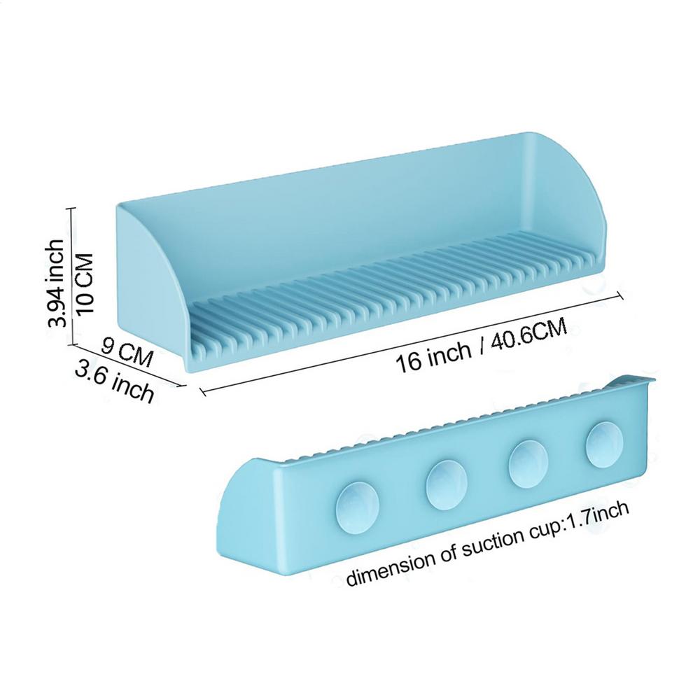 Защитный бортик для ванны Силиконовый бортик от брызг воды Водонепроницаемый Нескользящий Держатель-поддон для детских игрушек в ванну Многофункциональный для ванной комнаты синий