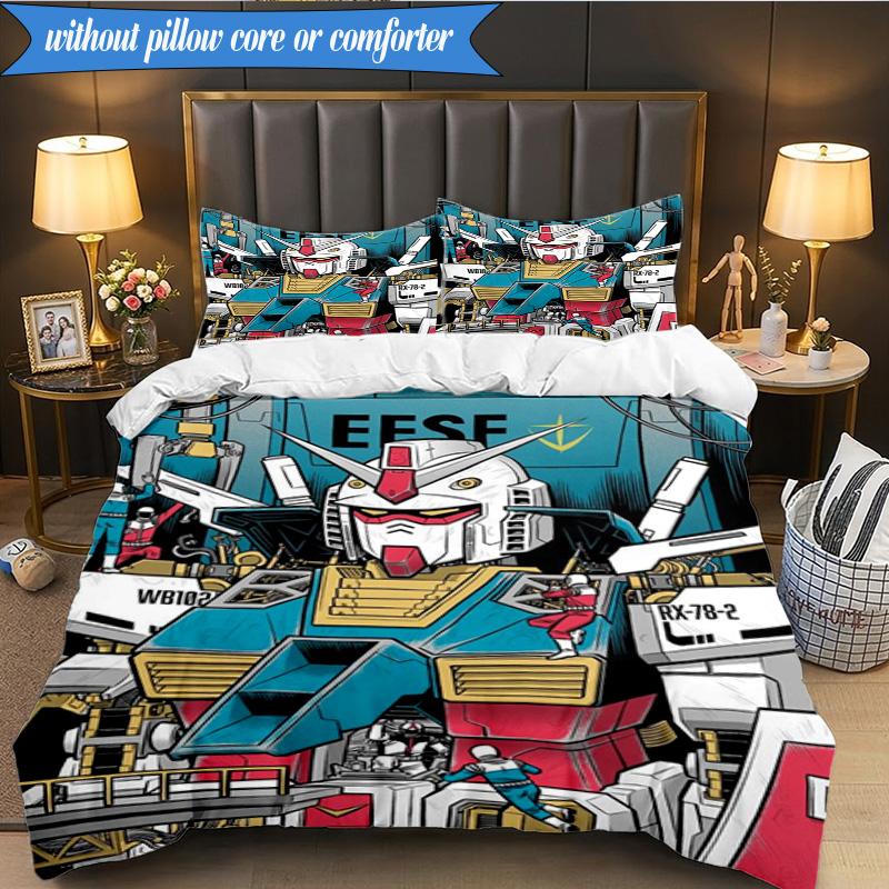 Mecha Armor Robotic Design 3pcs K-pop music group Bedding set,Ideal for Bedroom, Dormitory,Including Duvet Cover And 2pcs Pillowcases,Fan gifts