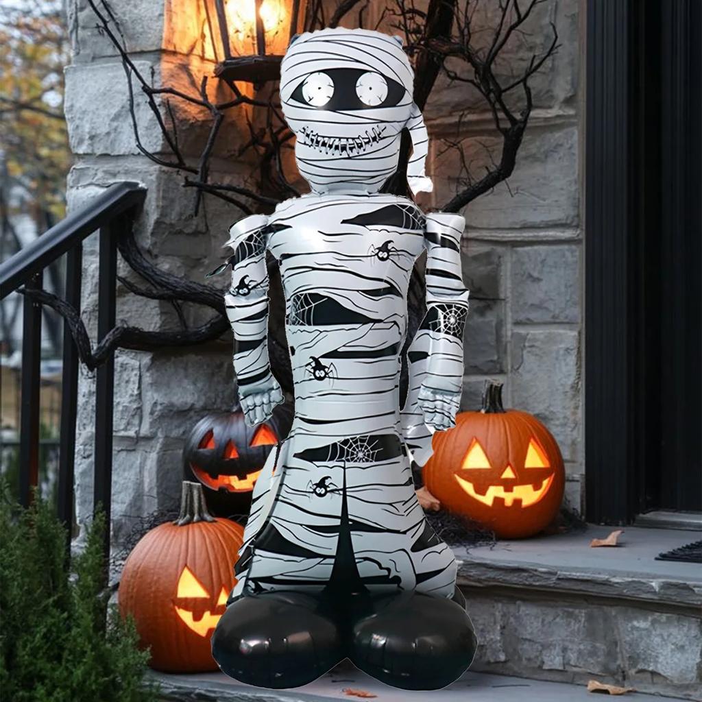 1pc Standing Large Mummy Foil Balloon, Horror Theme Props, Suitable for Halloween Party Decoration, Horror Theme, Ghost Party