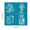 Estênceis de Serigrafia Tema Família 20x20cm Laváveis para Camisetas Artesanais Fabricação de Joias Impressão em Argila Tecido