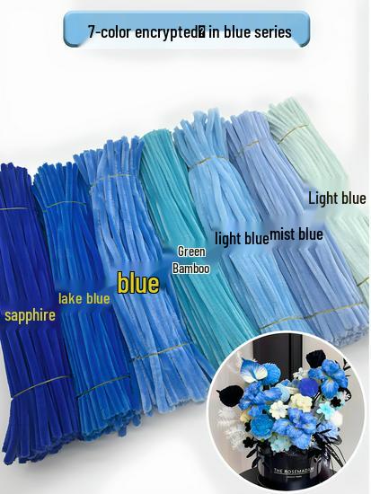Thickened White Chenille Pipe Cleaners - Mixed Colors for DIY Bouquet Crafts