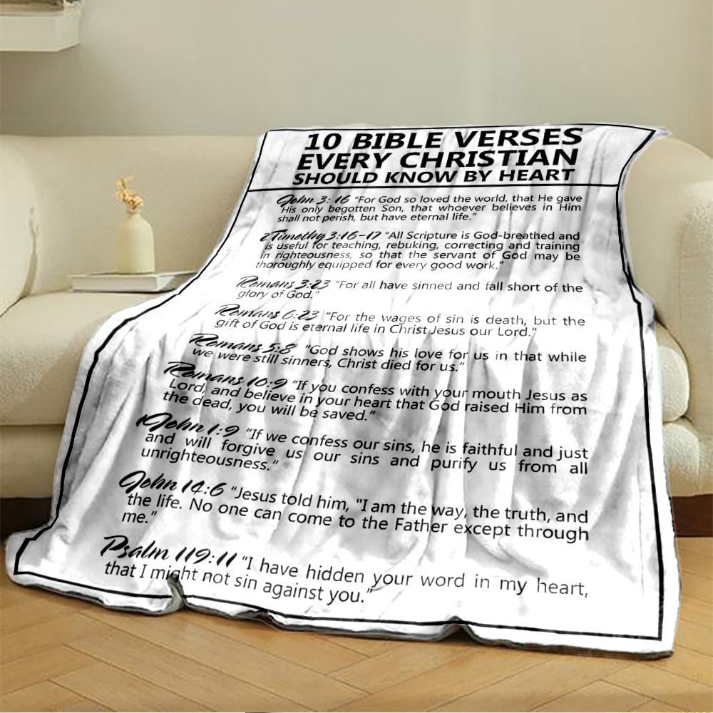Christian Bible Verses Blanket DesignFlannel blanket for bedroom, living room, sofa, and nap