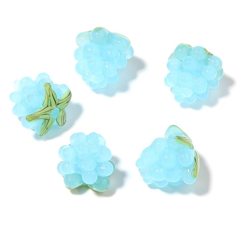 2 шт./Лот Малиновые бусины Лэмпворк Фруктовые стеклянные бусины Для изготовления украшений DIY Браслет Ожерелье Серьги Аксессуары Оптом синий