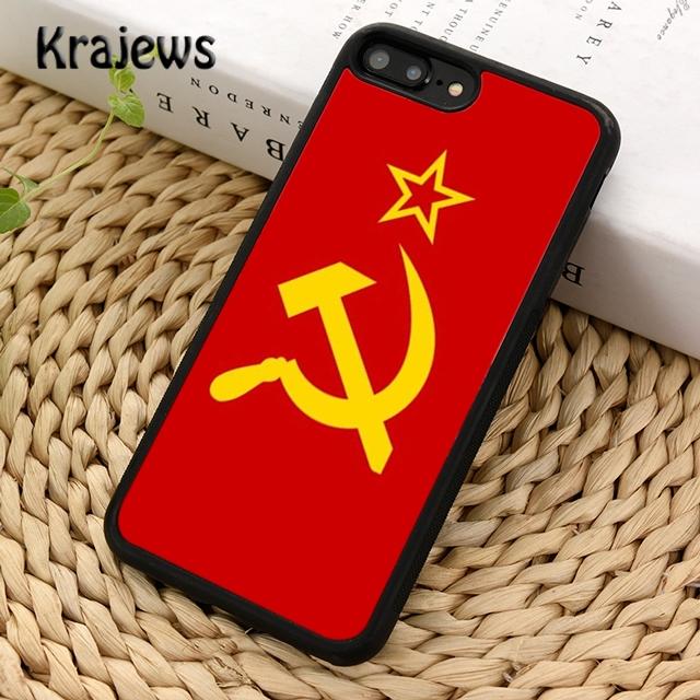 Krajews New Style Russia Soviet Flag Soft Phone Case Cover For iPhone 17 Air 16 15 14 plus 11 12 13 pro max coque Fundas