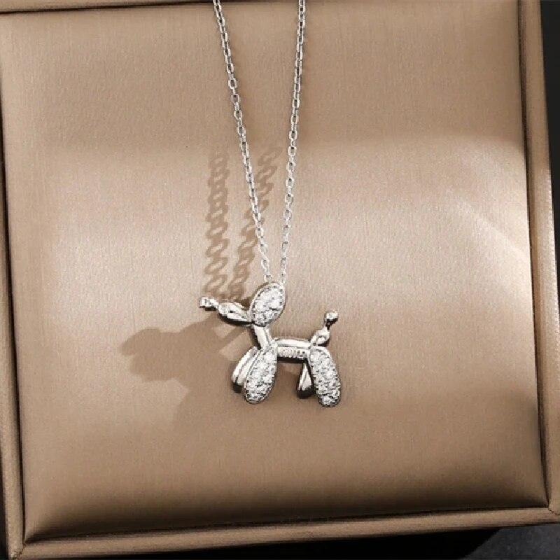 1 Pcs Light Luxury Cool Wind Animal Series Goldplated Copper Pendant With Stainless Steel Chain Combination Necklace