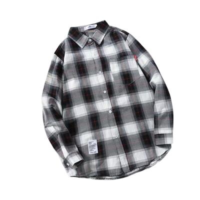 Shirt Jacket Long Sleeves Warm 3D Cutting Stylish Loose Fit Plaid Printing Work Coat Daily Clothing