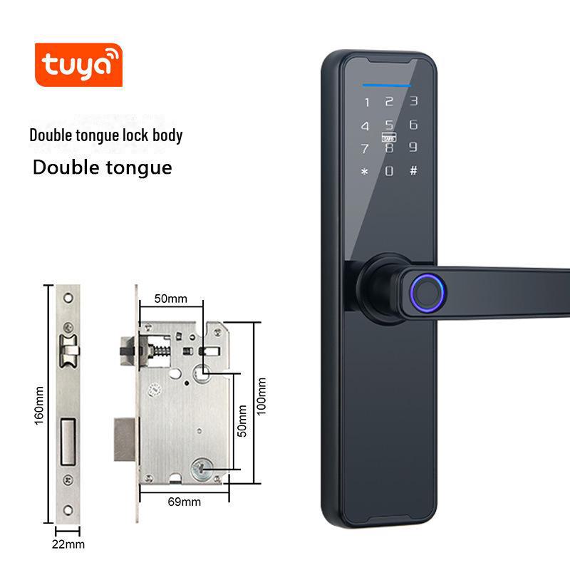 Smart Stöldskydd Fingeravtrycks- och Lösenordsdörrlås, för Hushåll, Hotell, Lägenhet, Innerdörrar - One-Grip Öppningsteknik.