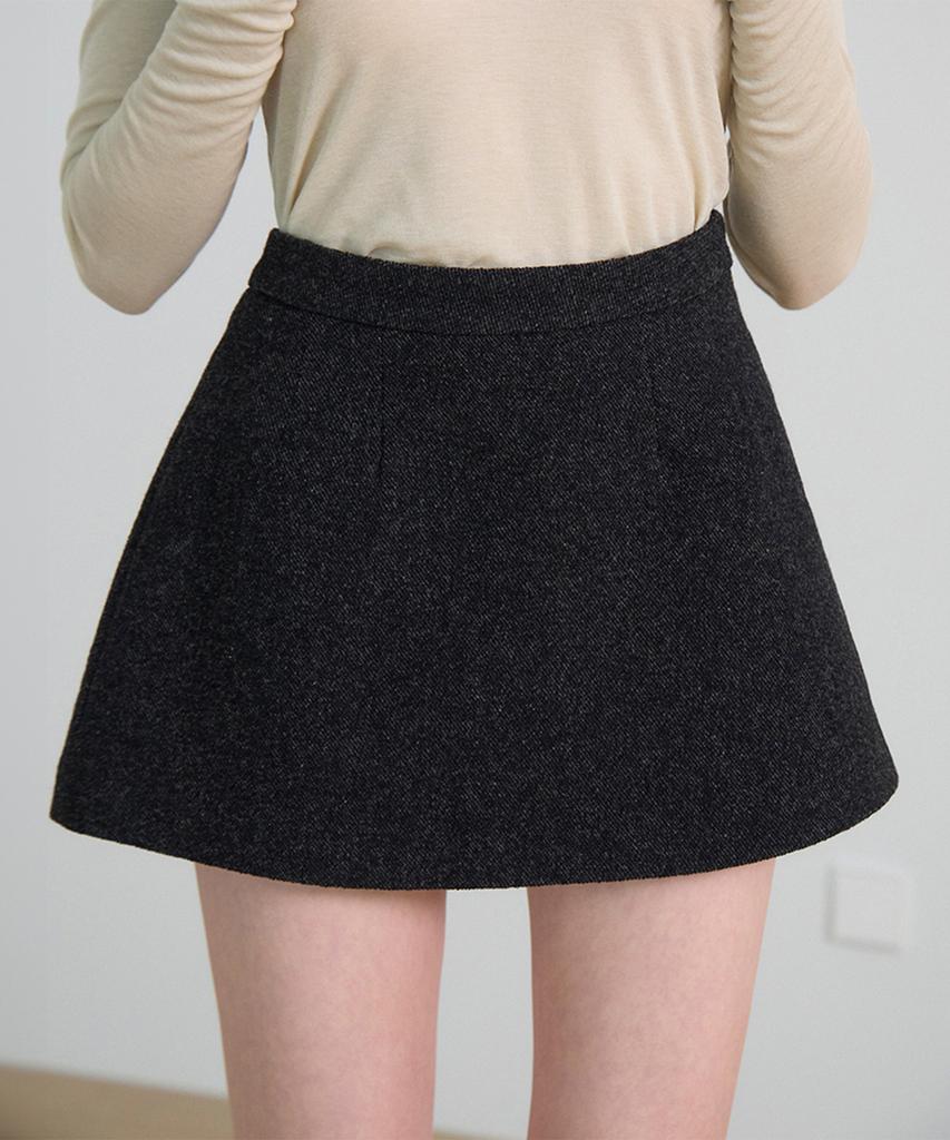 VEM.VER Basic Wool Mini Skirt_Charcoal