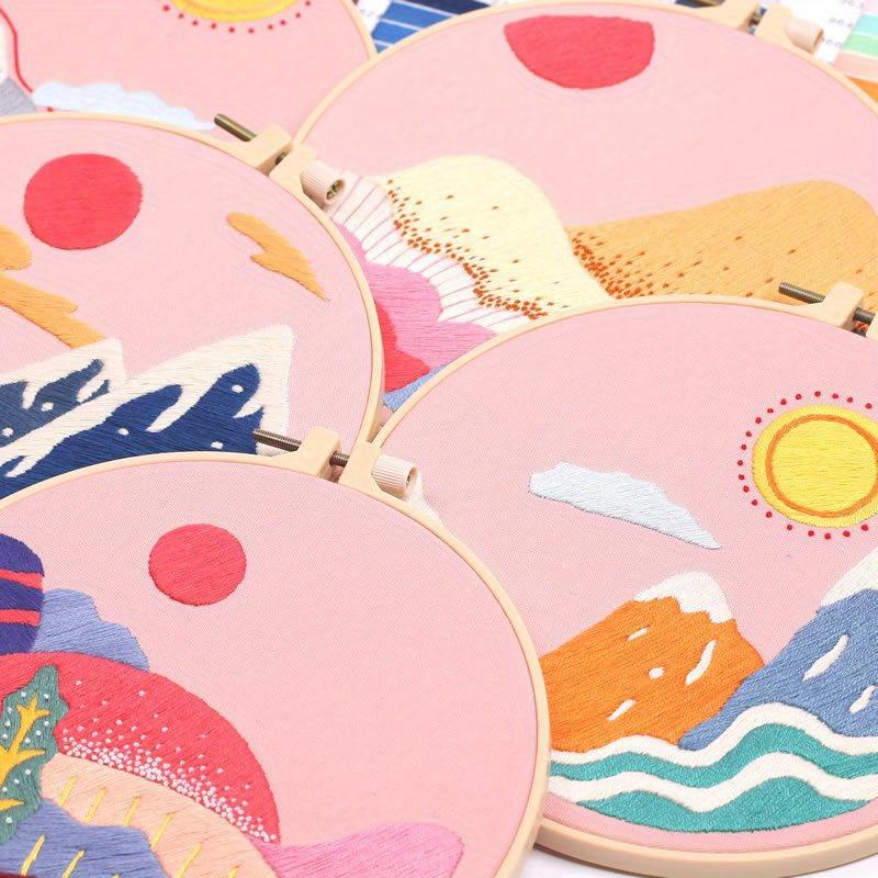 1Pc Beautiful Landscape Embroidery DIY Handmade Material Package (Including Tools)