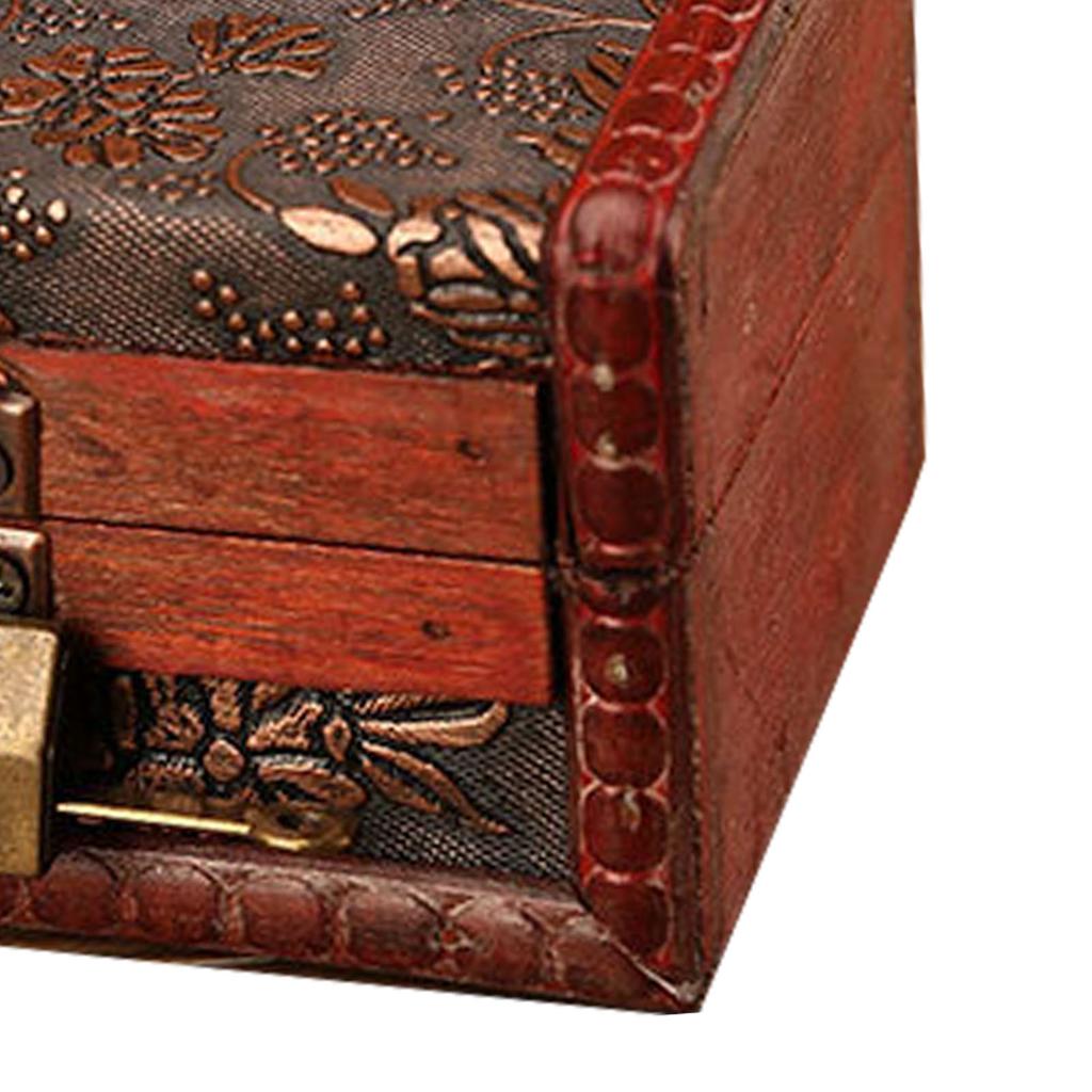 Holz Schmuckschatulle Vintage Elegant Halskette Armband Schatztruhe Aufbewahrungsbox Organizer Dekoration Rote Traube