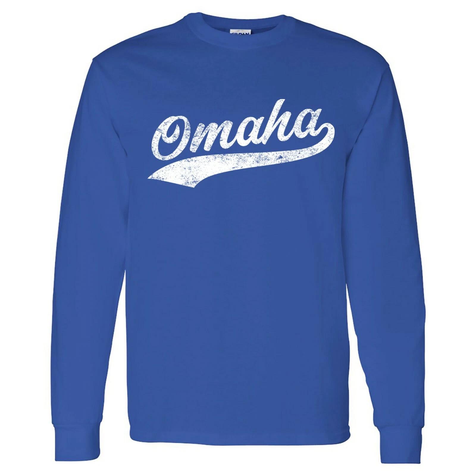 Omaha Baseball Script - Hometown SPORTS Team Long Sleeve T Shirt - Royal M