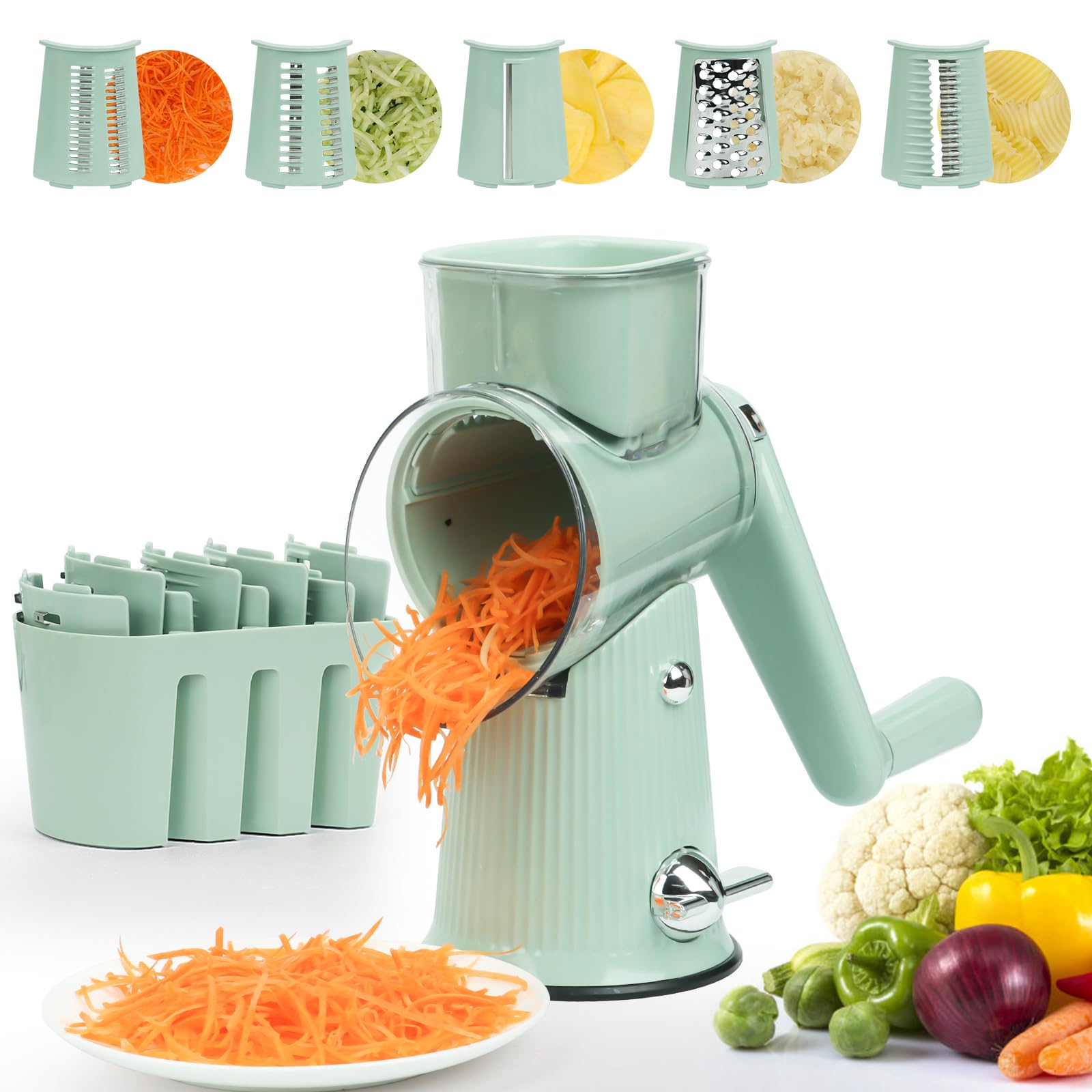 

QuiExact 5 в форме тонкой волны соломкой для моркови соломкой для овощей кухонная утварь слайсер легко очищается щетка в комплекте слайсер, 1, измельчение, зелёный