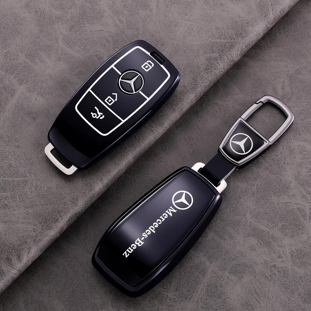 Suede Leather Car Key Case For Mercedes Benz E Class W213 W205 E200 E260 E300 E320 AMG CLA 2018 2019 2020 Remote Fob Shell Case PJ1