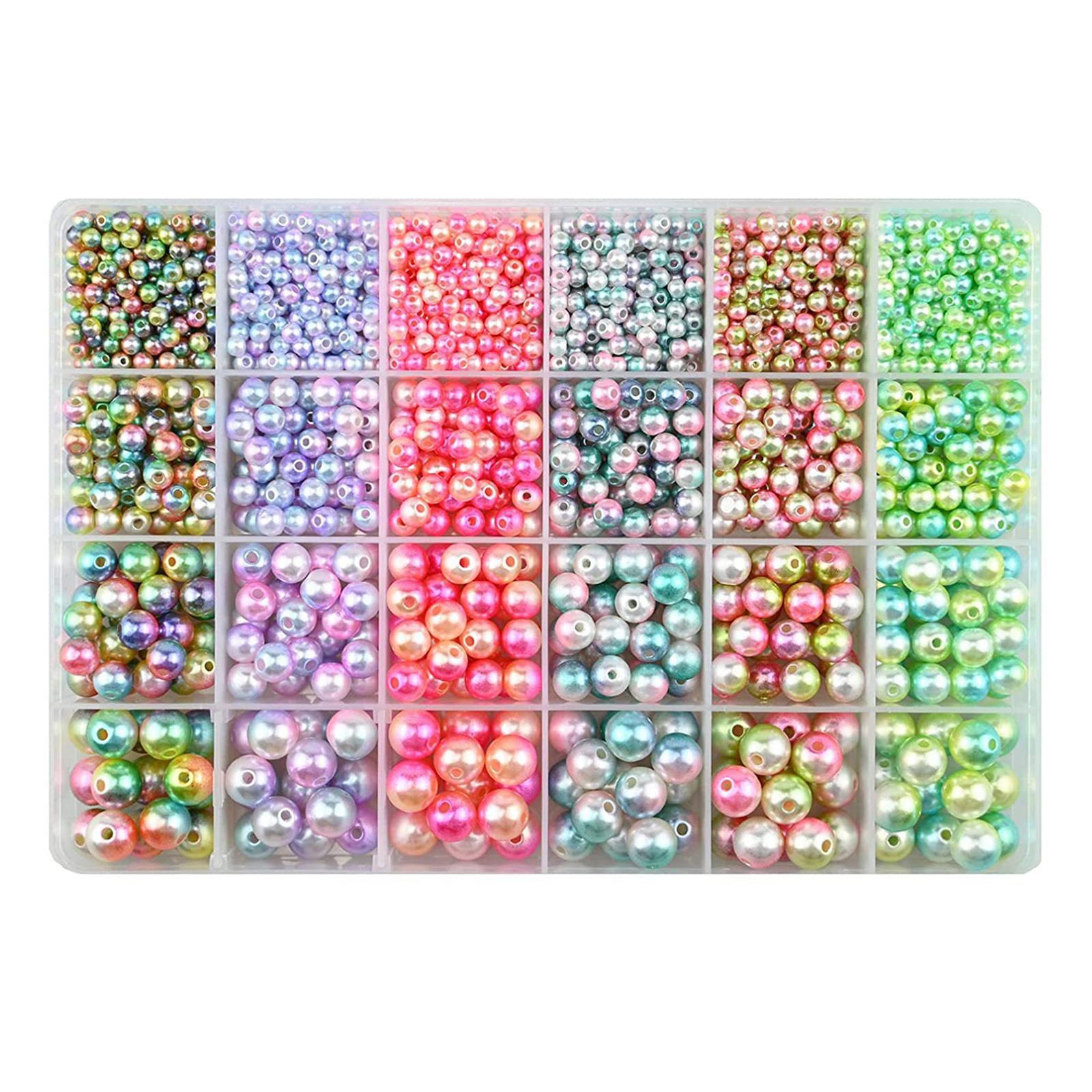 

1890Pcs Spacer Beads with Holes DIY Jewelry Making 4/6/8/10mm Changing Color Beads Earring Knitting Decors Pearl Bead 1