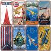 Air Races Metal Plate Tin Signs Retro Top Gun Airplane Metal Poster Garage Club Bar Home Wall Decoration 15x30cm