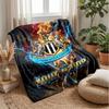 Coperta in Flanella Personalizzata con Nome Testo Newcastle United FC Logo Calcio Coperta in Pile Personalizzata Regalo Speciale per Divano Camera da Letto Casa