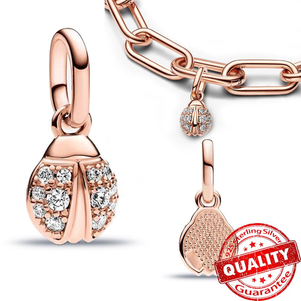 Classic Gold Wire Heart & Sparkling 925 Sterling copper Zircon Angel Dangle Charm For DIY Women Bracelet Pendant Accessories