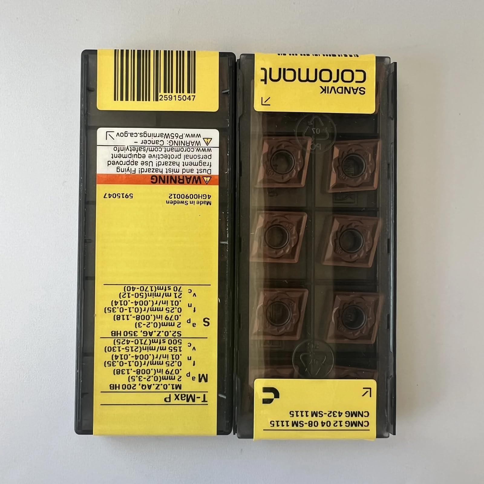 

Original Sandvik / CNMG120408-SM 1115 CNC lathe carbide blade tool 10 Pcs