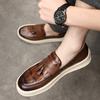 9615 Loafers Leather Shoes Men's Summer Youth British Style Lazy Loafers Casual Beanie Shoes