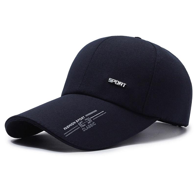 Herren Baseballkappe Sonnenschutzhut UV-Schutz Sonnenschirm Anglerhut Herbst Große Kopfgröße Harte Kappe mit Schirm Leicht Atmungsaktiv Leinwand Baseballkappe