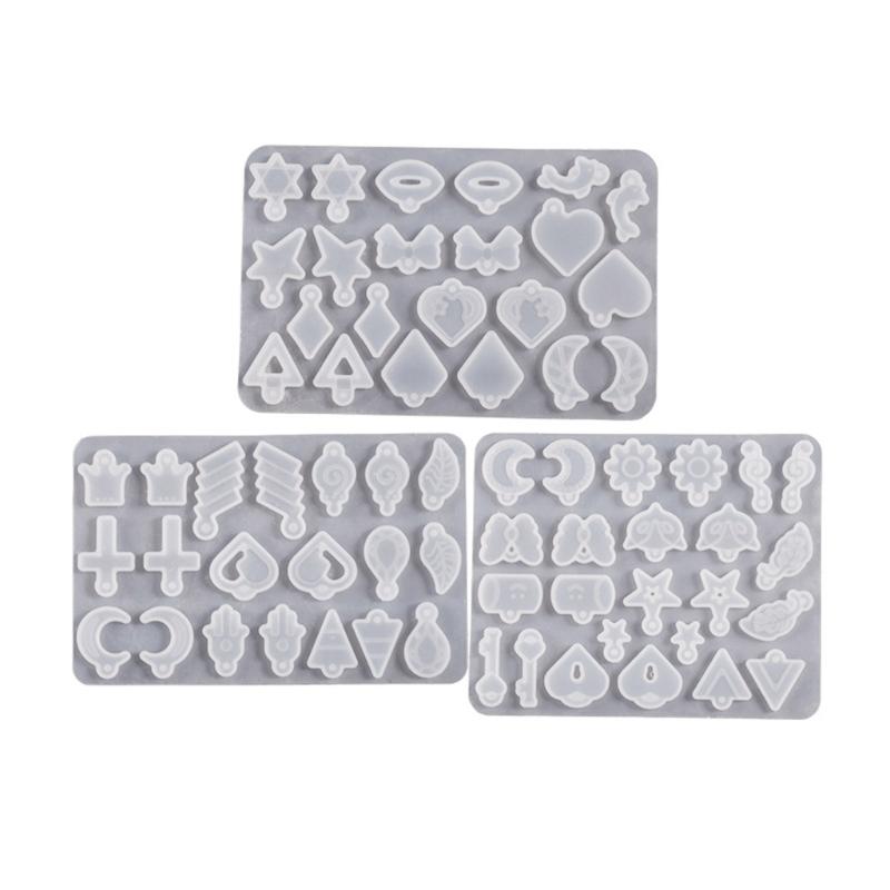 Earring Resin Molds Leaf Moon Heart Cross-Pendant Silicone Mold Necklace Jewelry Epoxy Casting Mold for DIY Craft Supply