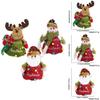 Plush Festive Christmas Santa Snowman And Reindeer Apple Candy Bags For Holiday Decor