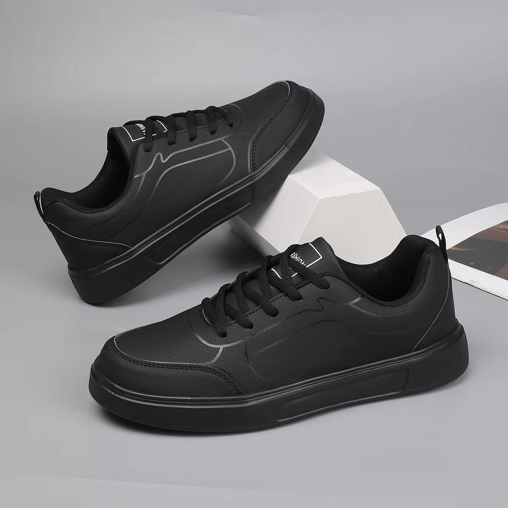 Men Shoes Skateboarding PU Leather Casual Shoes Light Breathable Flats Leisure Male Vulcanized Shoes Walking Sneakers Size 39-46