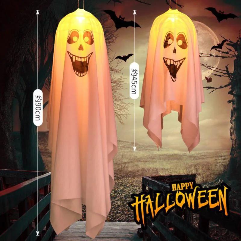 Halloween Decorative Lights Fabric Ghost Light Outdoor Scene Atmosphere Props for Backyard Garden Decor Horror Ghost LED Lights