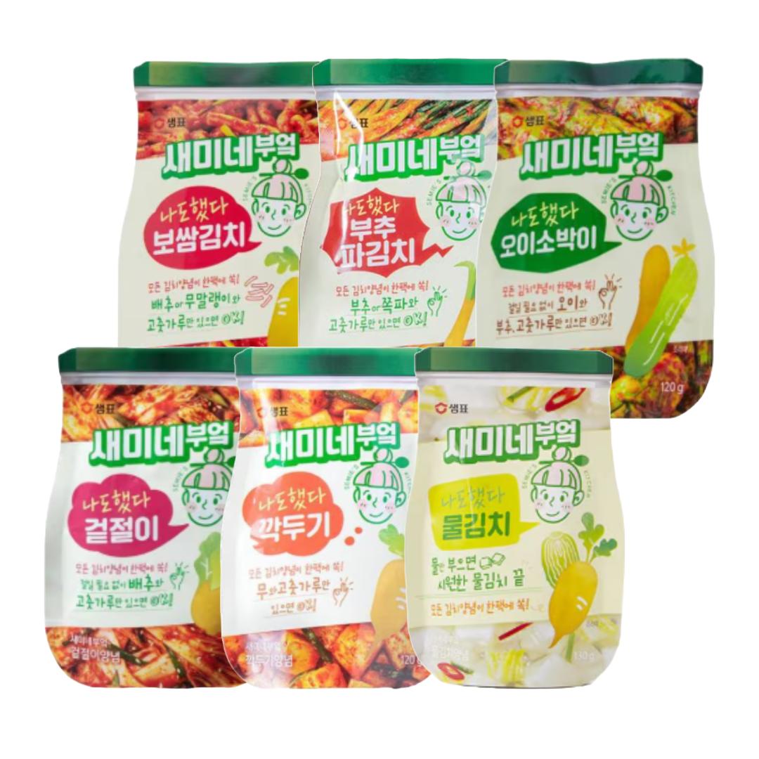 

Кухня Саэми Свежая Кимчи, Кимчи из редьки кубиками, Кимчи из фаршированных огурцов, Водяная кимчи, Кимчи из зеленого лука, Приправа для кимчи боссам (13 вариантов) Radish Kimchi Seasoning x1PCS