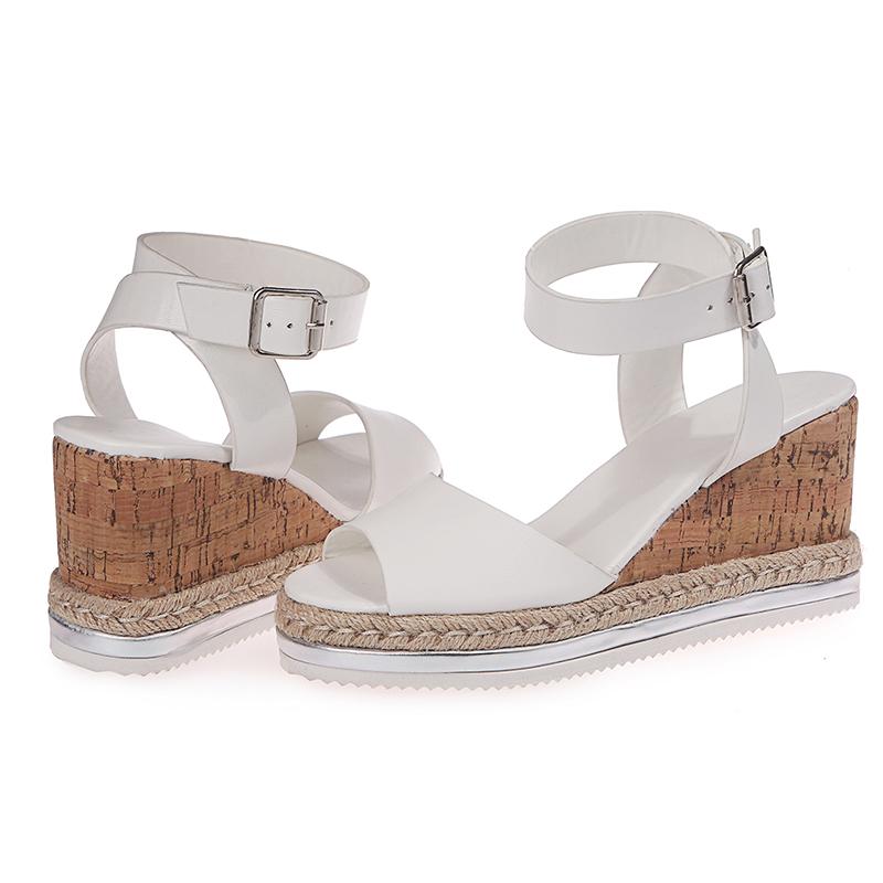 white low platform sandals
