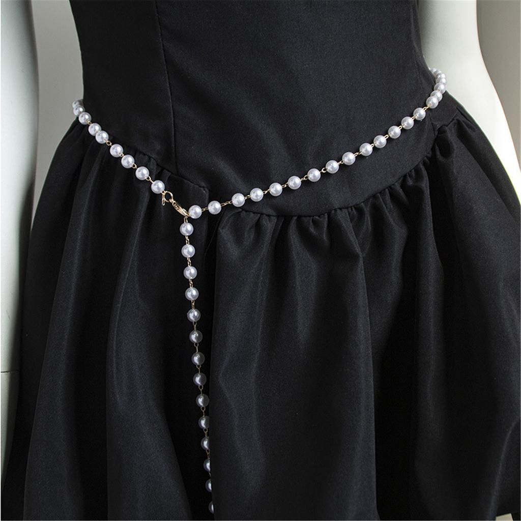 Shimmering Waist Chain for Female Fashion Pearl Wedding Chain Decorative Chain Belt Party Waistband Waist Accessories