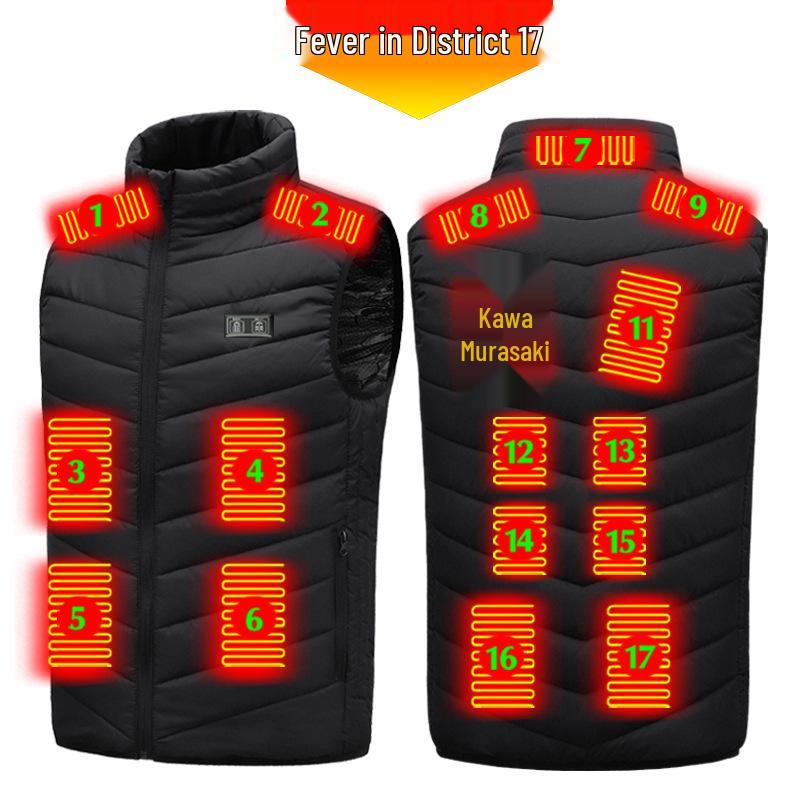 21. Distrikt Smart Oppvarmet Vest for Menn - Vinter USB Elektrisk Oppvarming med Konstant Temperaturkontroll