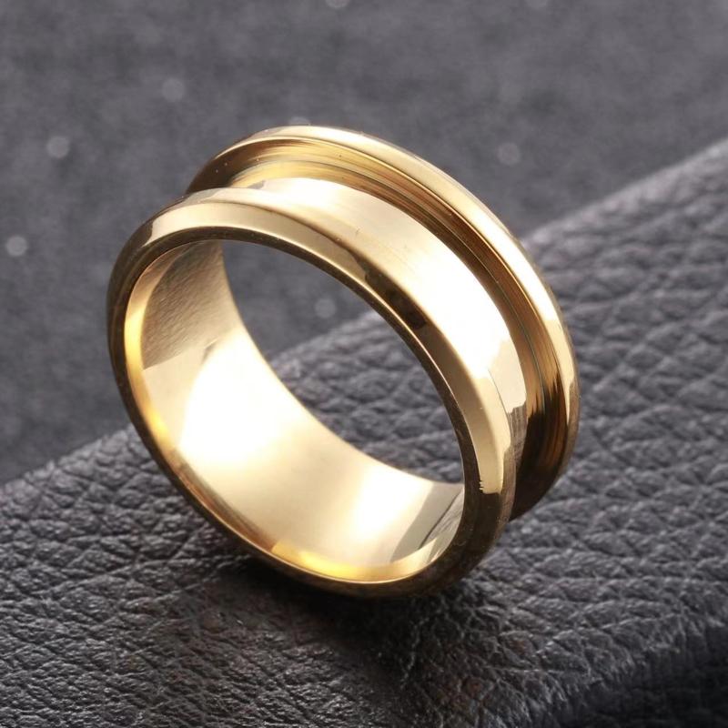 6 Stück 8mm Edelstahl Rilliger Fingerring Kern Rohling für Einlege-Ring Schmuckherstellung Polierter Komfort Rilliger Ring